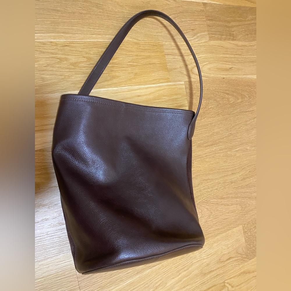 J. Crew Iconic Dark Brown Berkeley Suede and Leather Bucket Bag - Picture 2 of 6